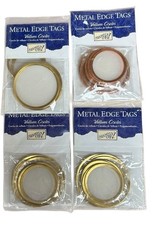 Lot 5 Stampin Up Metal Edge Tags Circles Vellum Paper Crafting Scrapbook Cards