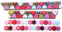 K&Company Cardstock Stickers Hearts Circles Love Brown Glitter Border Crafts 4pc