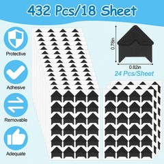 432 Pcs Self-Adhesive Acid Free Photo Corners for Scrapbooking and Albums (Black