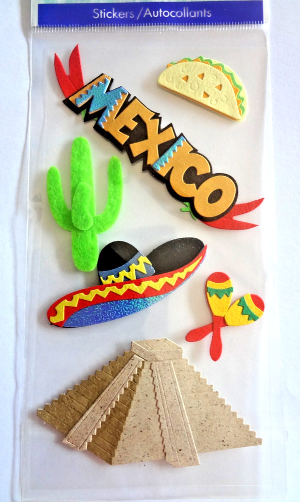 Sandylion Essentials Vintage JOLEES MEXICO Taco Mayan Theme 15573