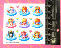 Angel Cats & Hearts Sticker Sheet
