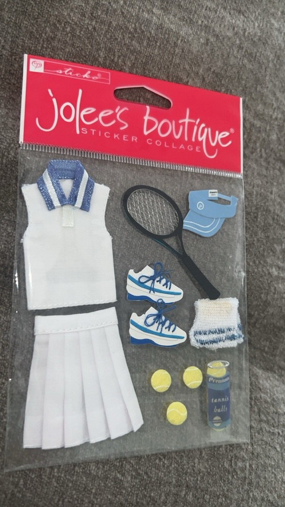 Jolee’s boutique – sticko- Stickers TENNIS outfit, racket, shoes, balls, hat