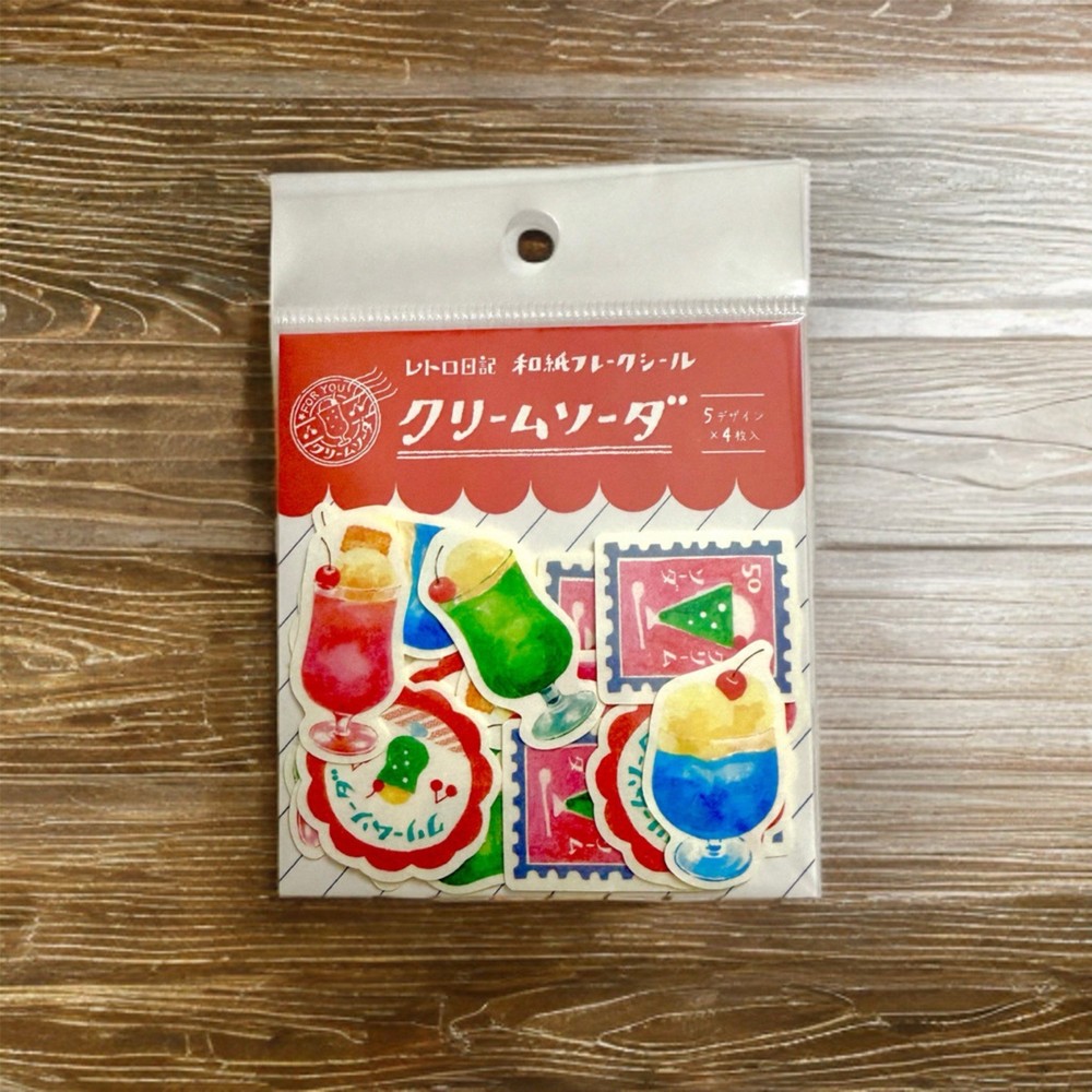 Furukawashiko Sticker Flakes – Ramune Cream Soda Kawaii Cafe, 20 Pcs