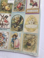 VINTAGE Eureka Paper Magic Group Victorian Easter Postcard Stickers NIP NOS
