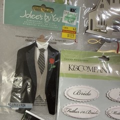 Jolee’s Boutique & Marcella K Wedding Scrapbook Sticker Lot 7 Embellishments ￼