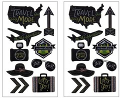 Travel Chalk Label, TWO SHEETS scrapbook stickers Sticko 52-01566