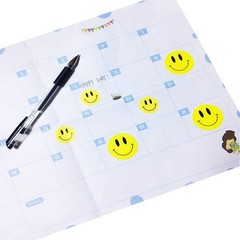 Happy Face Circle Dots Reward Stickers – 500 Labels, 1.5″ Yellow, 2 Rolls