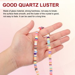 6mm 3500Pcs 10 Strands Polymer Clay Beads Spacer, Yellow/Pink/Orange Tone