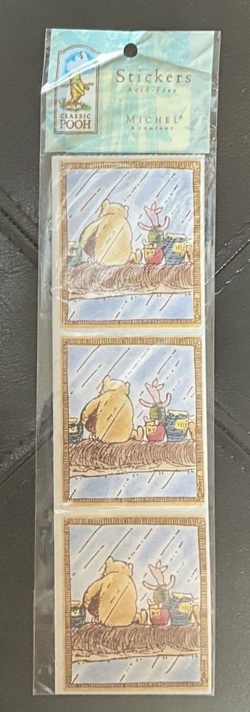 6 Sheets Vintage Disney CLASSIC WINNIE THE POOH & PIGLET Scrapbook Stickers NEW