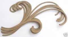 {3} *ACCENT SWiRL* Bare Unfinished Chipboard Die Cuts