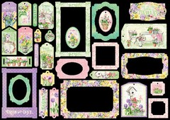 Graphic45 GROW WITH LOVE (30PC) CHIPBOARD TAGS & FRAMES scrapbooking GARDEN