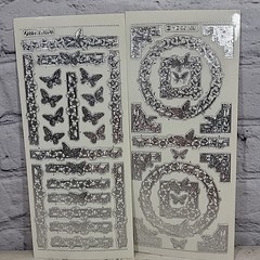 Scrapbooking Stickers Lot Gold Silver Metallic Borders Words 8 Complete Sheets