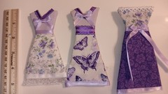 Lot Of 3 Handmade Dresses For Junk Journals scrapbooks shadow boxes Ornaments