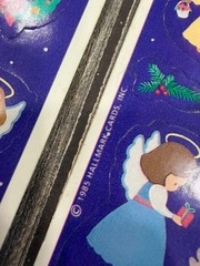 Vintage 1985 Christmas Angel Sticker Sheets Religious Holiday Scrapbooking Craft