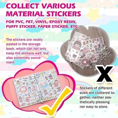 Reusable Sticker Album with 100 Sheets, Collecting Book with Pockets, A5