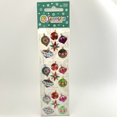Vintage NOS SandyLion 1 Sheet of Christmas Ornament Stickers Foil Shiny Holiday