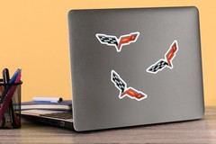 CHEVROLET CORVETTE WINGS EMBLEM DIE CUT VINYL 50 CT STICKER PACK