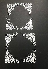 Page Corners Photo Corners Fancy Opulent Swirls Corner Die Cuts 8 pcs 1-7/8”