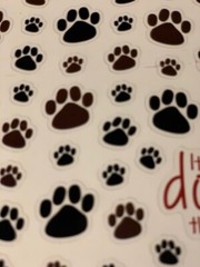 STICKABILITIES 3D PUPPY PAW PRINTS DOG FEET PRINTS 1 SHEET 42PCS