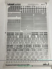 Letraset Symbols Registered Trademarks And Copyrights – 10 Sheets