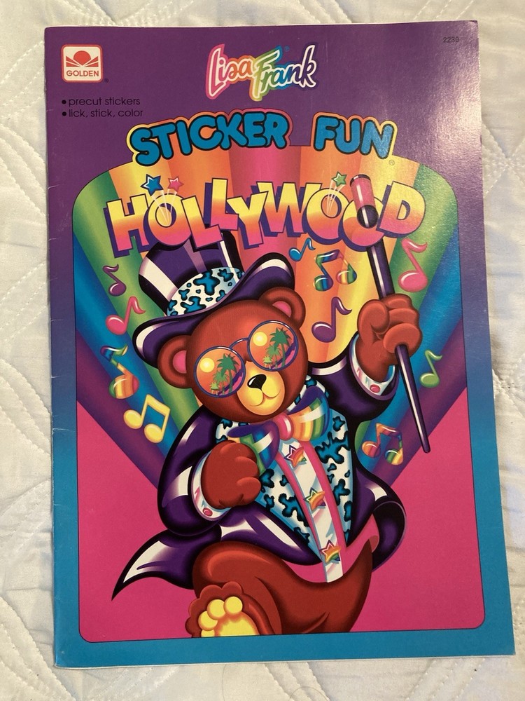 VTG 1993 Lisa, Frank, Sticker Fun Rainbow Hollywood Bear Golden Books 2239 Rare