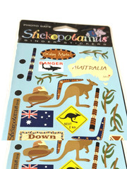 Stickopotamus Binder Stickers Australia Travel Vaca Kangaroo Down Under Flag NEW