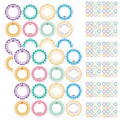 20 Sheets Colorful Waterproof Label Stickers Round Self Adhesive