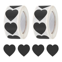 Heart Shaped Sticker 1″ Self-Adhesive Love Label Black 1000 Pcs