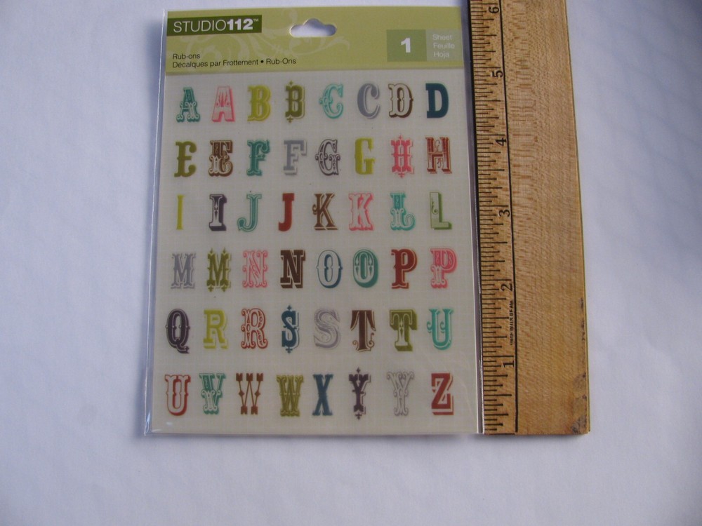 K&Company Studio 112 Rub-Ons ALPHABET 1 Sheet NIP