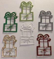 GIFT BOX Die-Cuts(4pc)Christmas •Holiday•Happy Birthday•Present •Glitter•Friend