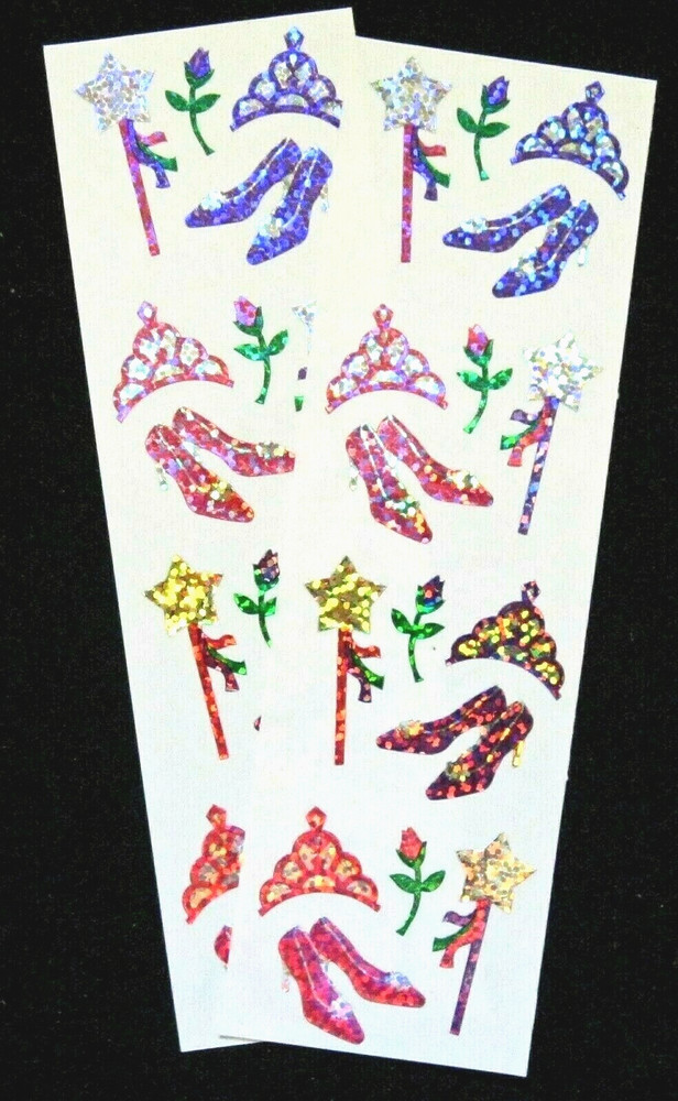 Mrs Grossman Two Sheets 2×6″ Vintage Glitter ‘Princess Gear’ (c-1994)