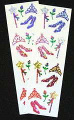 Mrs Grossman Two Sheets 2×6″ Vintage Glitter ‘Princess Gear’ (c-1994)