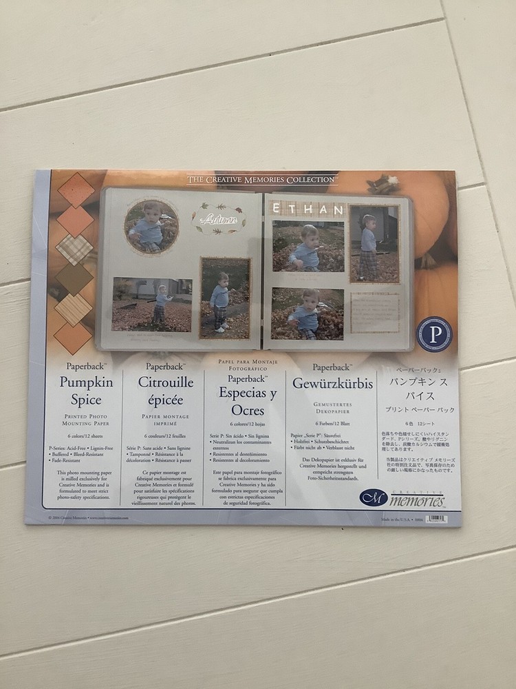 Creative Memories Pumpkin Spice Photo Mounting Paper 6 colors/12 sheets NEW