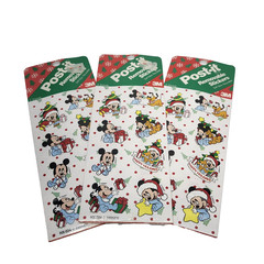 3X VINTAGE Christmas Disney Babies Post it Removable Stickers 3M