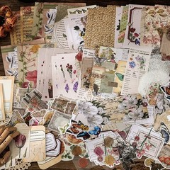 Elegant 260PCS Scrapbooking Kit: Vintage Floral & Butterfly Designs for Journals