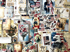 250pcs AMERICA 250 USA JUNK JOURNAL-SCRAPBOOK KIT W/JOURNAL – AUTHENTIC EPHEMERA