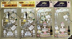 Mixed Lot (7 pcs) STICKOPOTAMUS / JOLEE’S BOUTIQUE Wedding Scrapbooking Stickers