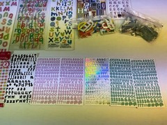 Mixed Lot of Scrapbooking Stickers, Open Packages, Partially Used, Many Brands