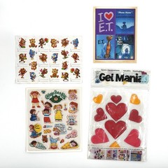 Vtg Sticker Lot Hallmark Peanuts Disney Muppets E.T. Cabbage Patch 80s 32 Sheets