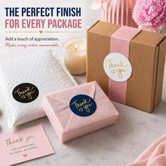500 Thank You Stickers – 2″ Round Labels with Gold Foil Hearts for Packaging, Gi