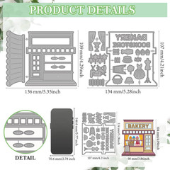Store House Die Cuts for Card Making Bakery Bookstore Metal Cutting Dies Shoppin