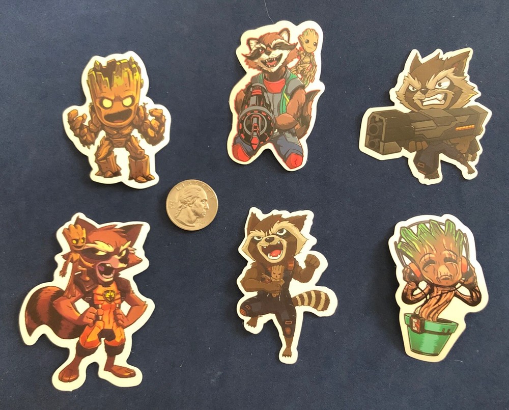 Guardians Of The Galaxy Lot Of 6 Stickers. – New
