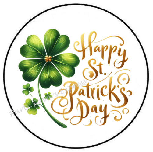 ST PATRICKS DAY CLOVER SHAMROCK ENVELOPE SEALS LABELS STICKERS PARTY FAVORS