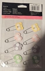 Provo Craft Third Dimension Stand-Outs Baby Diaper Pin Stickers Scrapbook Crafts