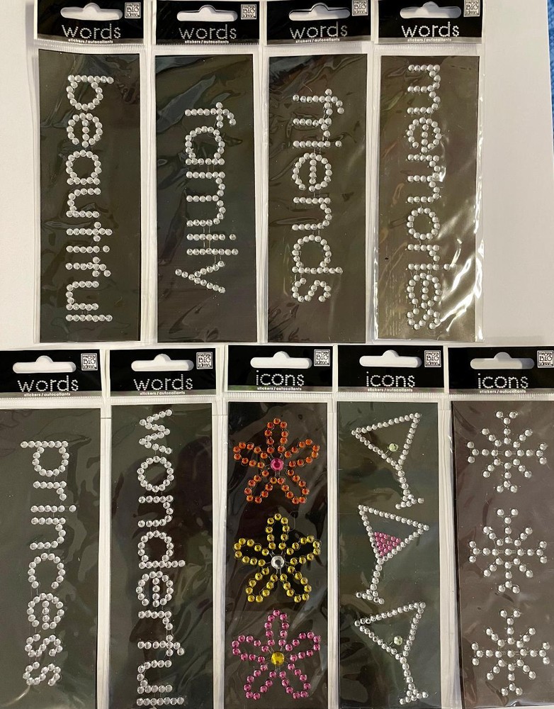 Me & My Big Ideas Words Icons Self Adhesive Rhinestone Stickers ~ YOUR CHOICE!