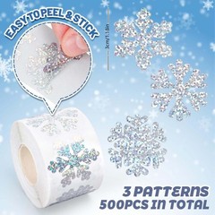 500Pcs Snow Decorative Labels Tear Resistant Backing For Party Decorations