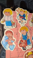 Vintage Stickers Lot Blue Box Flower Kids 80s Cabbage Patch Kid Knockoff? Lot 12