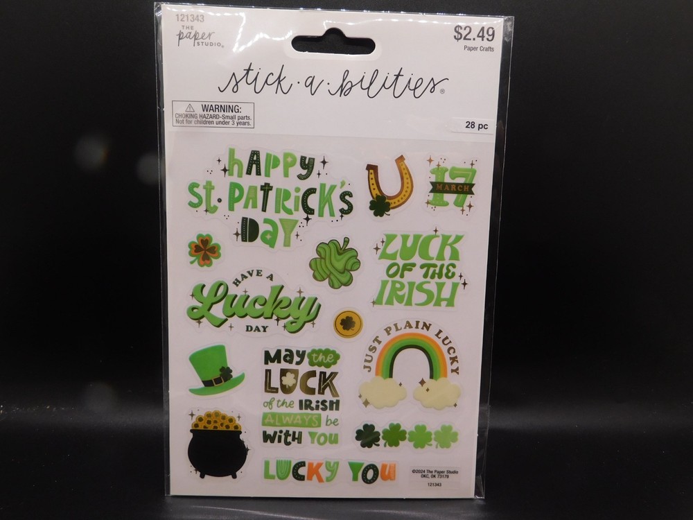 The paper studio stick a bilities Happy St patrick’s day 28pc