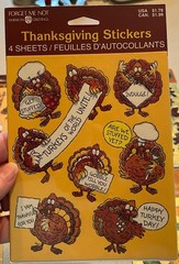 Vintage American Greeting Thanksgiving Animals Foil Leaves Turkeys Stickers