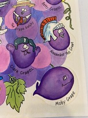 Hallmark Silly Scents Grape Scratch Sniff 1983 Famous Grapes RARE One Sheet